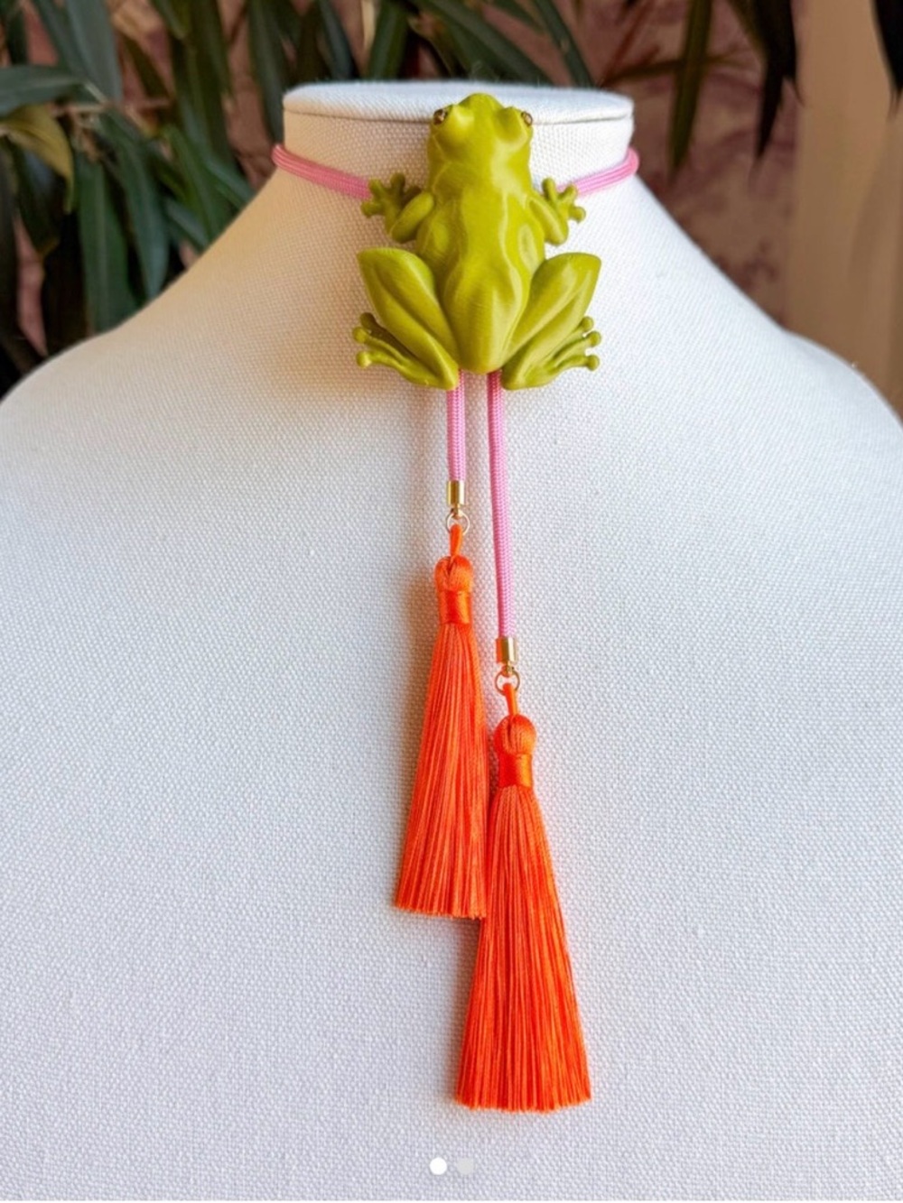 Tree Frog Bolo Tie/Statement Necklace